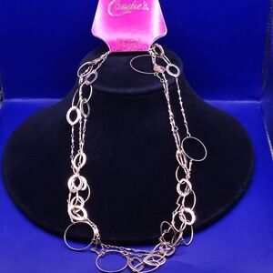 Candie's Rose Gold Multi-Circle Link Necklace
